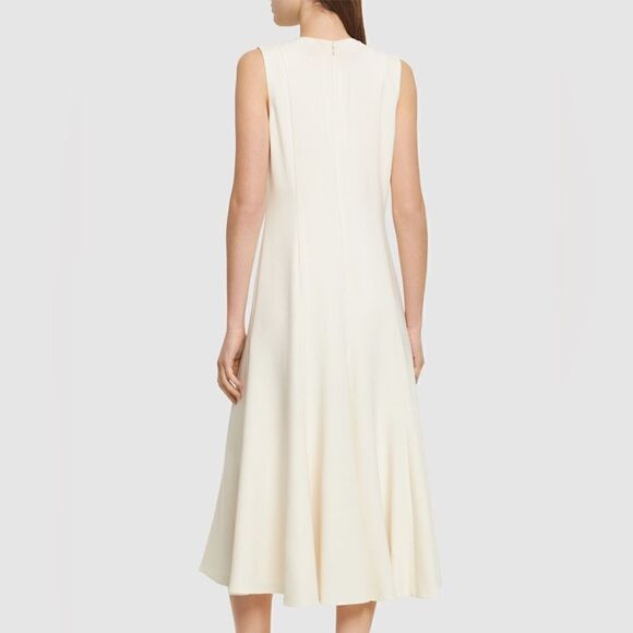 Theory NWT Sleeveless crepe midi dress in Rice Size 2 - Picture 4 of 8